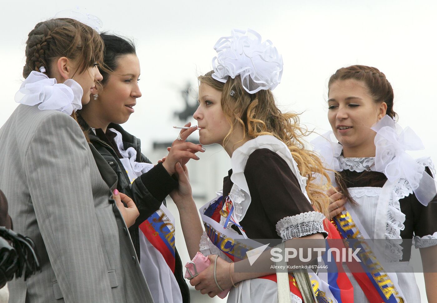 Farewell Bell ceremony for Russian school graduates