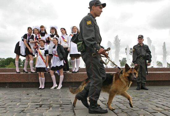Farewell Bell ceremony for Russian school graduates