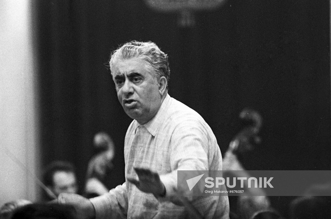 Aram Khachaturyan is at the rehearsal
