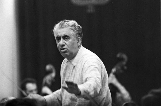 Aram Khachaturyan is at the rehearsal