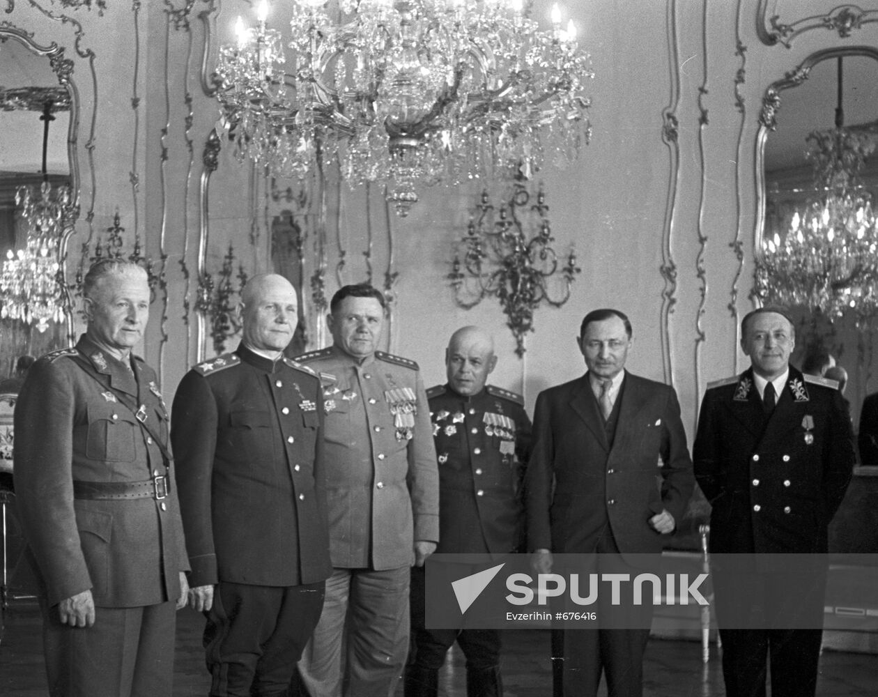 Presentation of Czechoslovak orders to Soviet Army commanders
