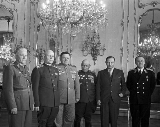 Presentation of Czechoslovak orders to Soviet Army commanders