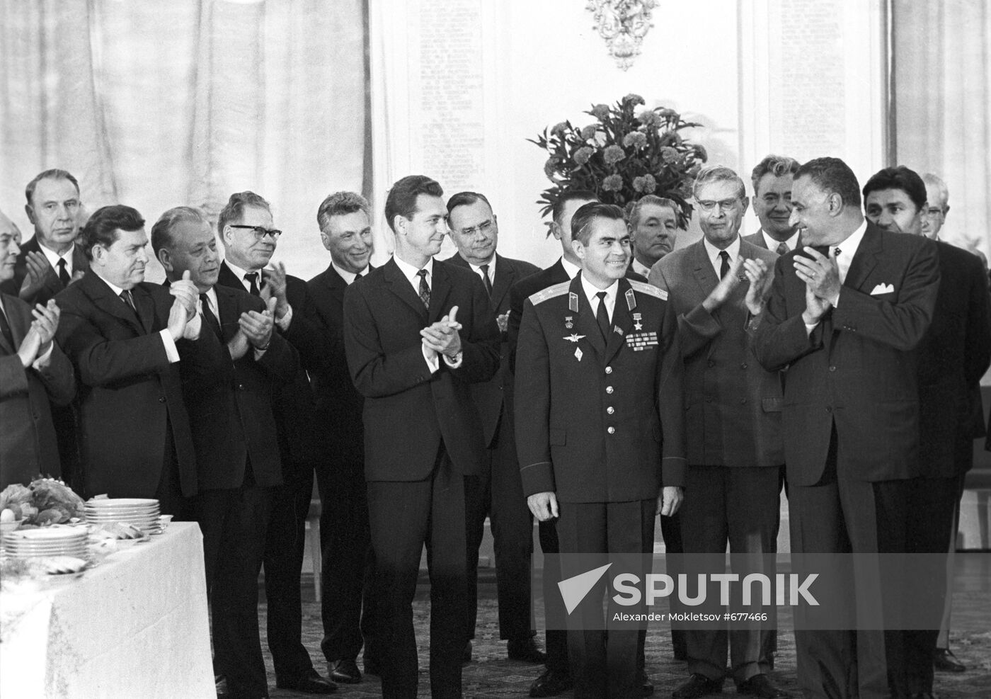 Reception in honor of cosmonauts Nikolayev and Sevastyanov in the Grand Kremlin Palace