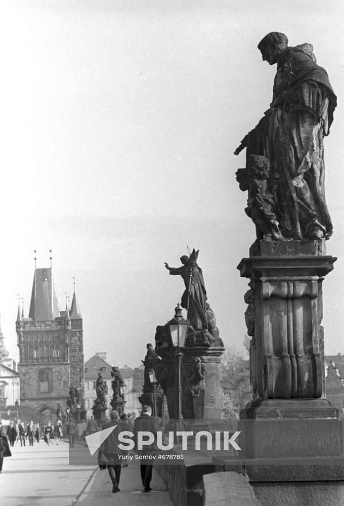View of Charles Bridge in Prague