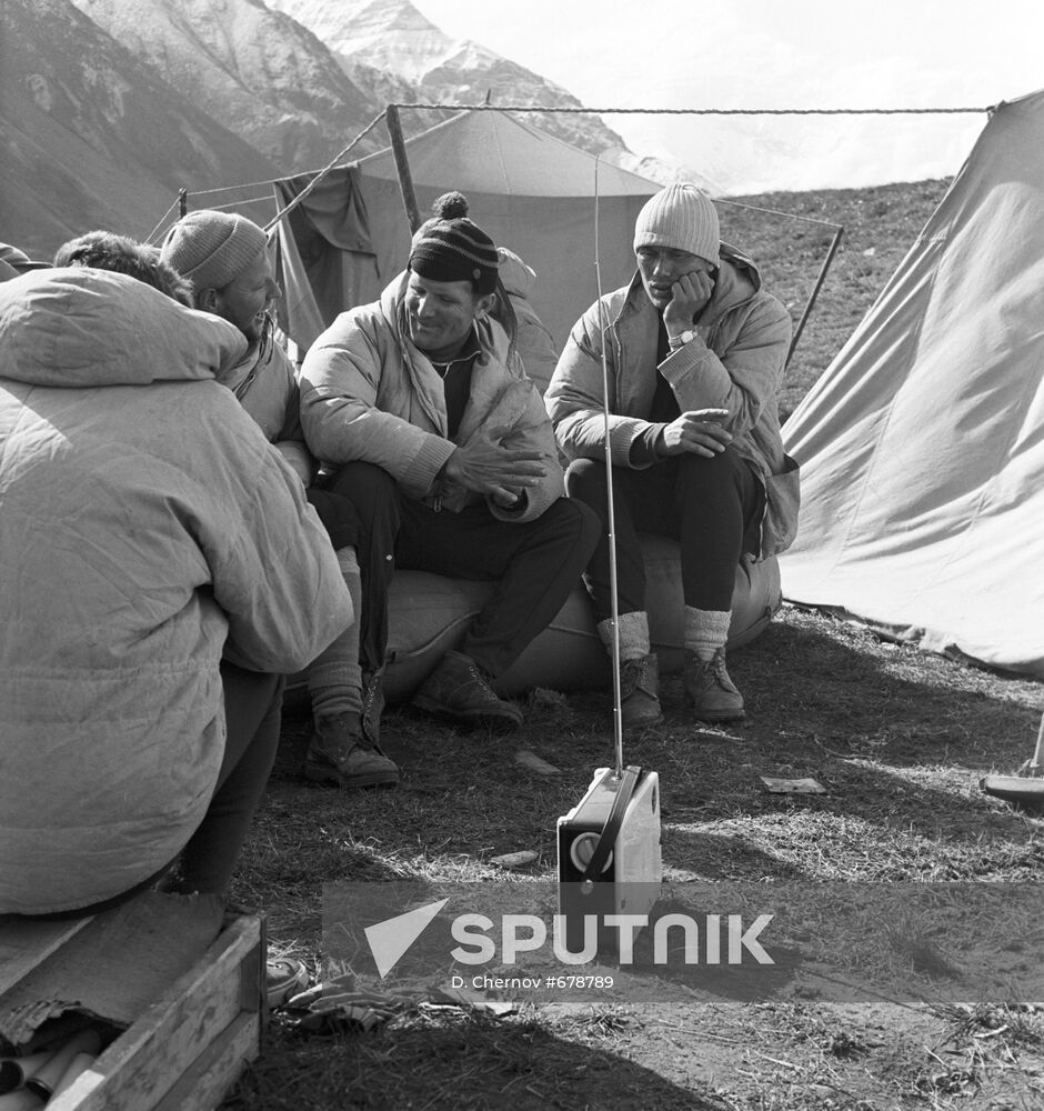 Climbers camp in Pamirs