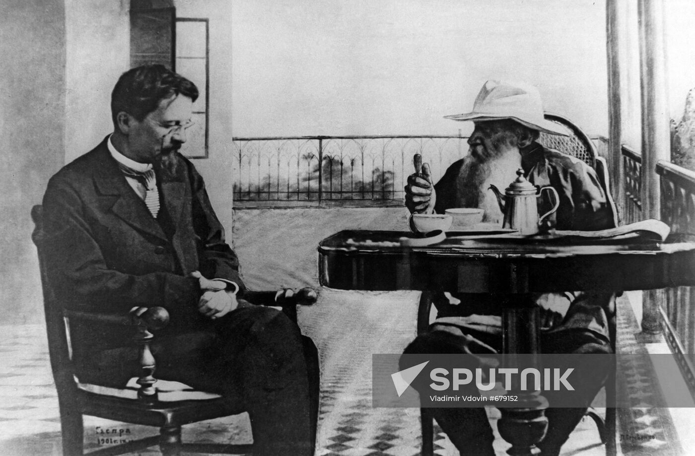 Anton Chekhov and Leo Tolstoy