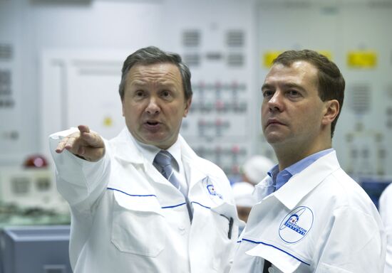 President Medvedev attends Leningrad Nuclear Power Plant