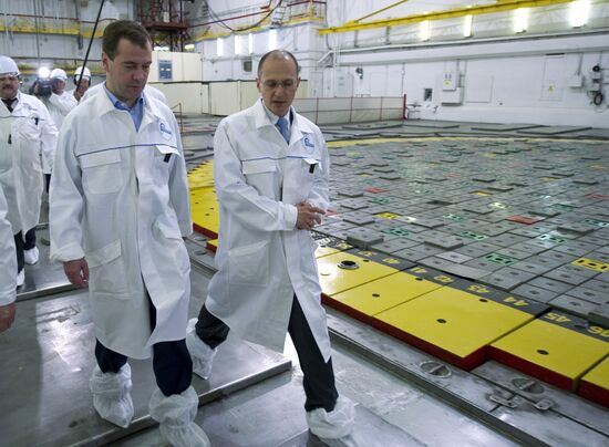 President Medvedev attends Leningrad Nuclear Power Plant