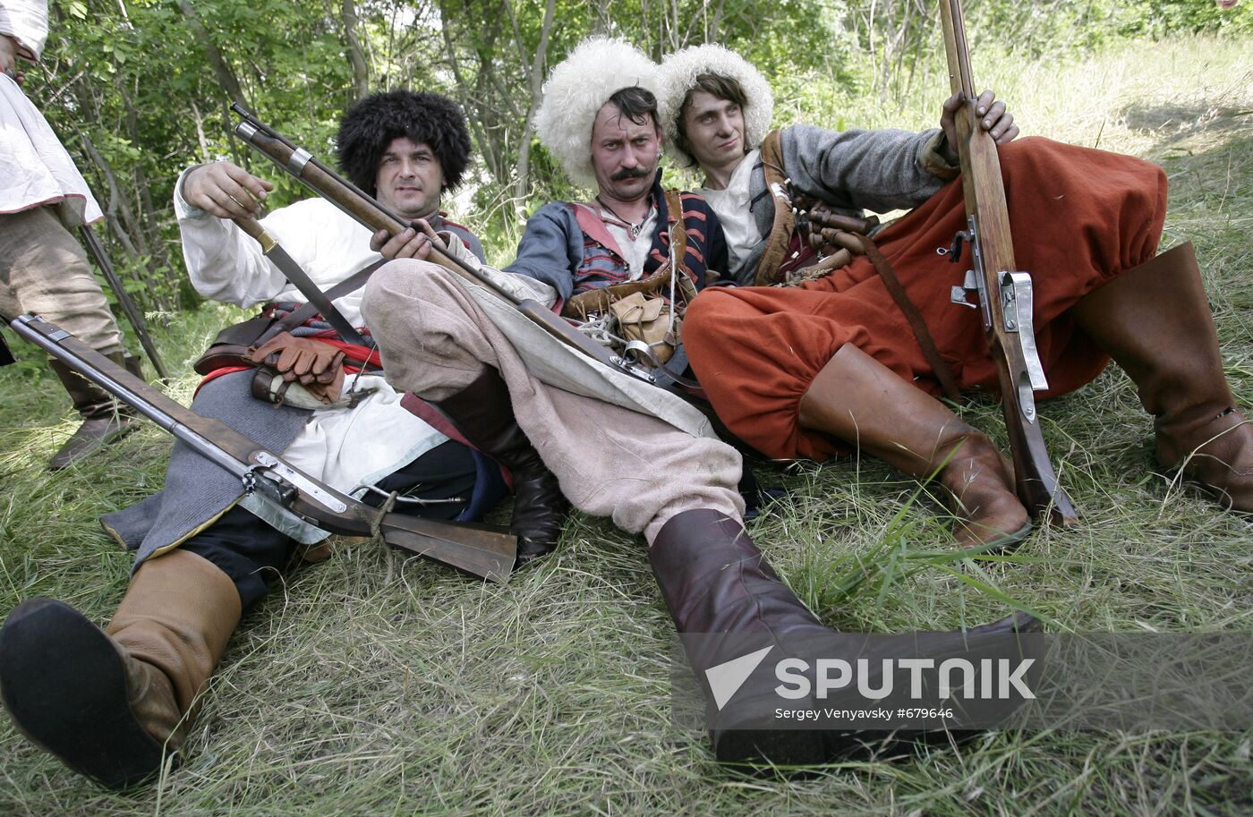 Re-enactment of Kondrat Bulavin Cossack rebellion