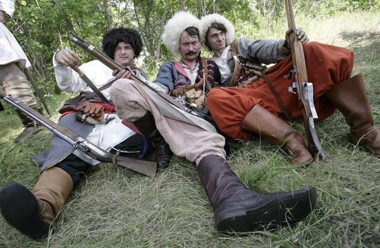 Re-enactment of Kondrat Bulavin Cossack rebellion