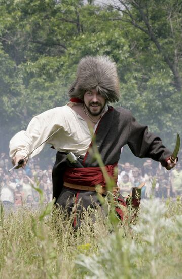 Re-enactment of Kondrat Bulavin Cossack rebellion