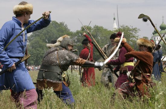 Re-enactment of Kondrat Bulavin Cossack rebellion