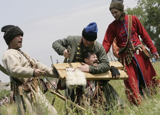 Re-enactment of Kondrat Bulavin Cossack rebellion