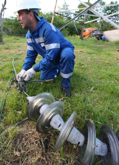 Dismantled insulators from power transmission lines