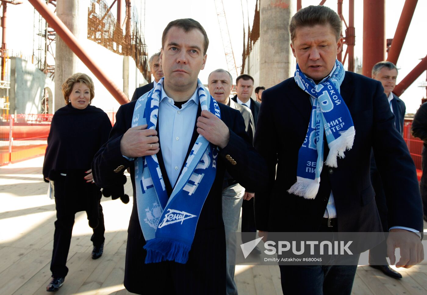 Dmitry Medvedev visits Zenit-Arena stadium construction site