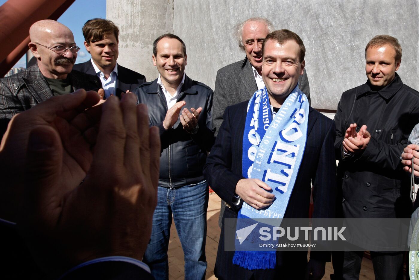 Dmitry Medvedev visits Zenit-Arena stadium construction site