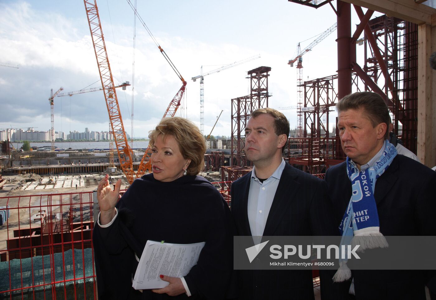 Dmitry Medvedev visits Zenit-Arena stadium construction site