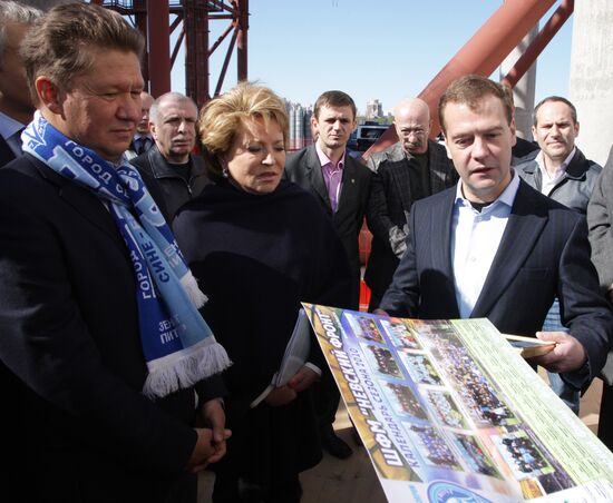 Dmitry Medvedev visits Zenit-Arena stadium construction site