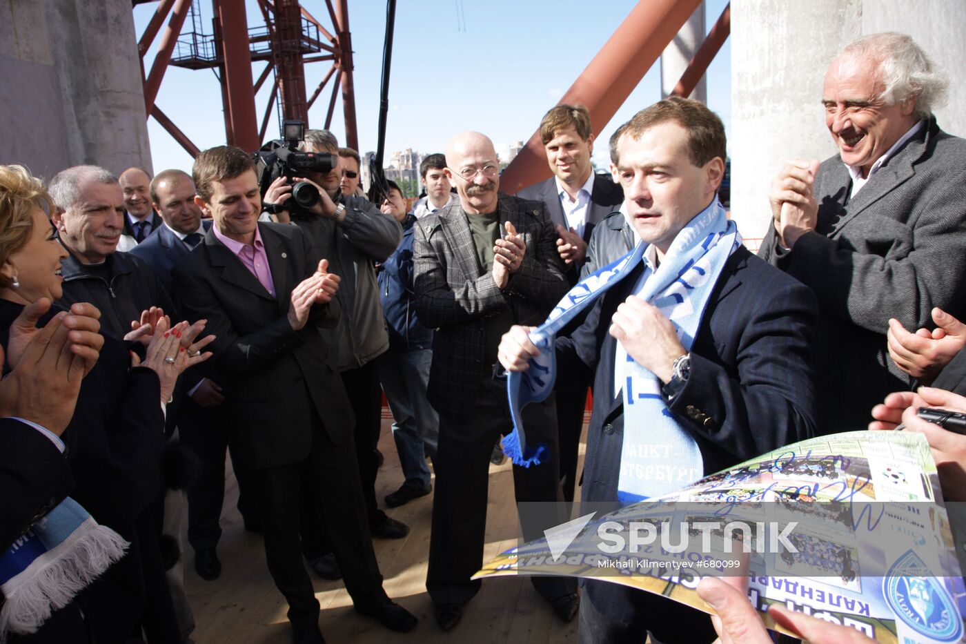 Dmitry Medvedev visits Zenit-Arena stadium construction site