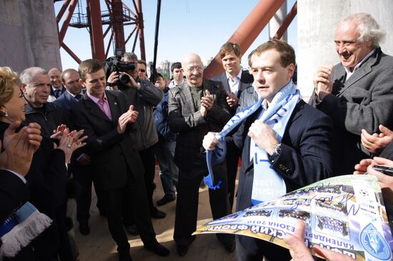 Dmitry Medvedev visits Zenit-Arena stadium construction site