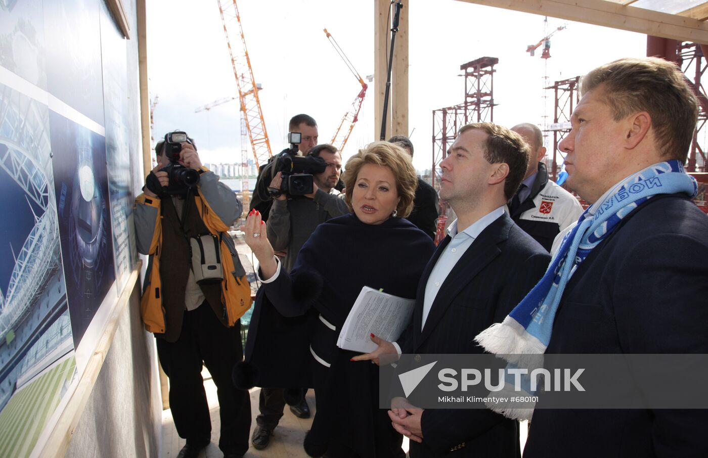 Dmitry Medvedev visits Zenit-Arena stadium construction site