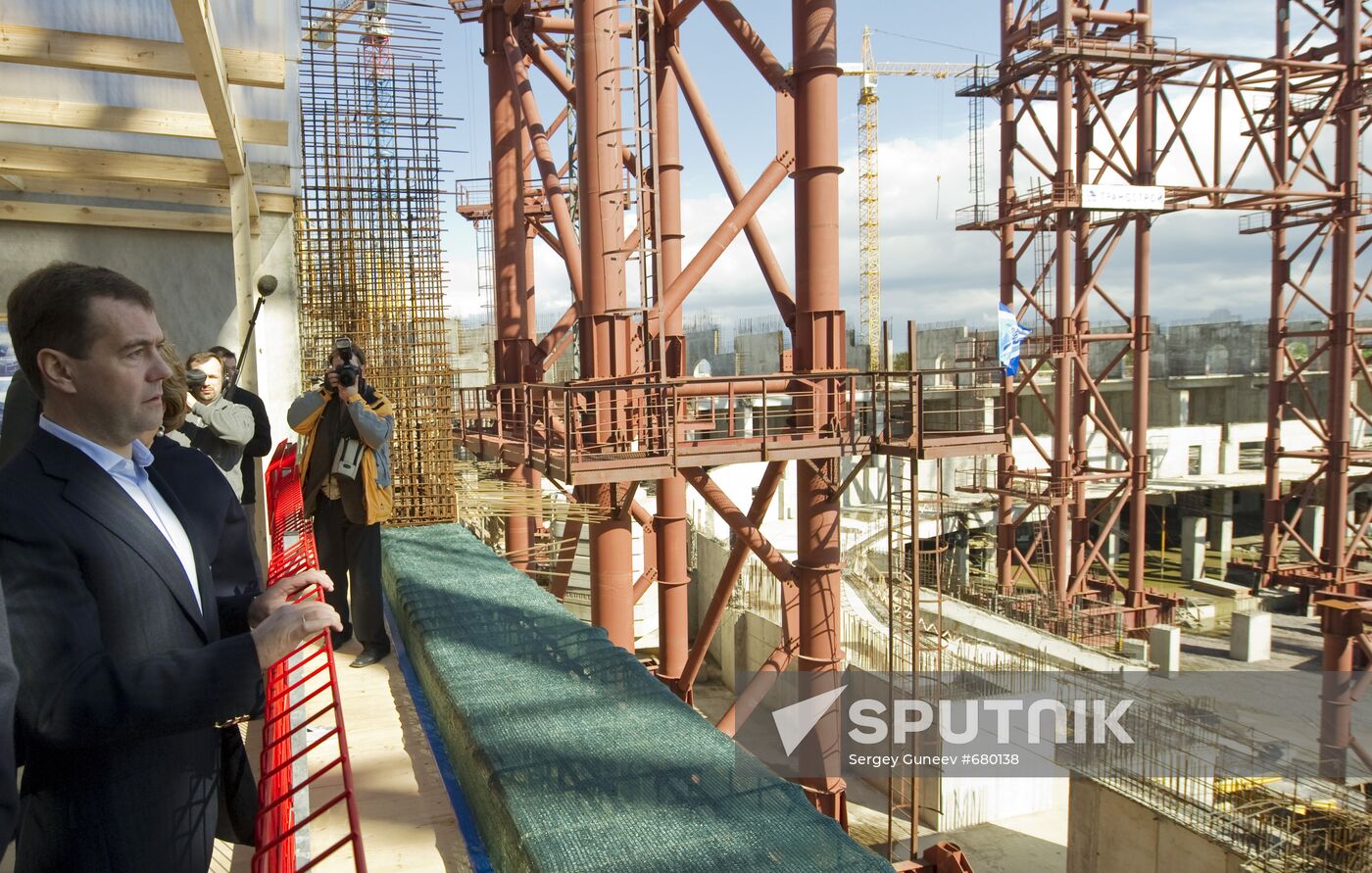 Dmitry Medvedev visits Zenit-Arena stadium construction site