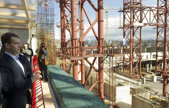 Dmitry Medvedev visits Zenit-Arena stadium construction site