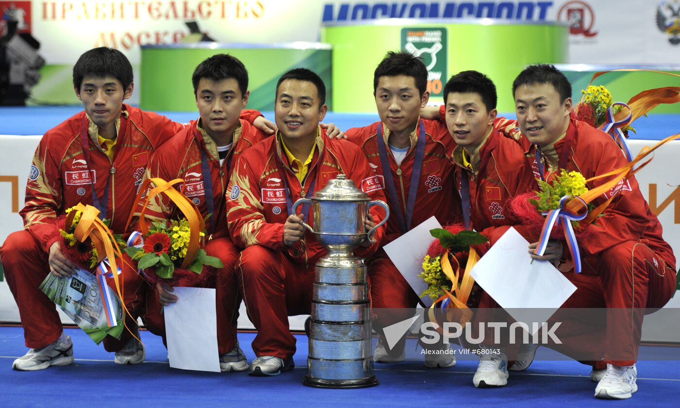 Chinese male ping-pong team becomes world champion
