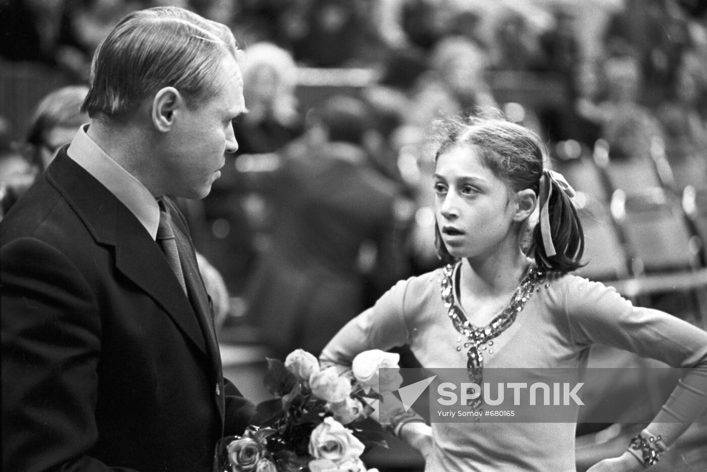 Figure skater Yelena Vodorezova and coach Stanislav Zhuk