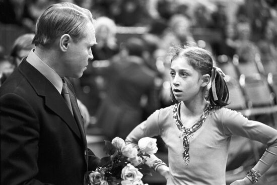 Figure skater Yelena Vodorezova and coach Stanislav Zhuk