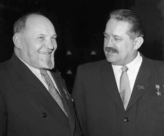 Heroes of the Soviet Union Sidor Kovpak and Alexei Fyodorov