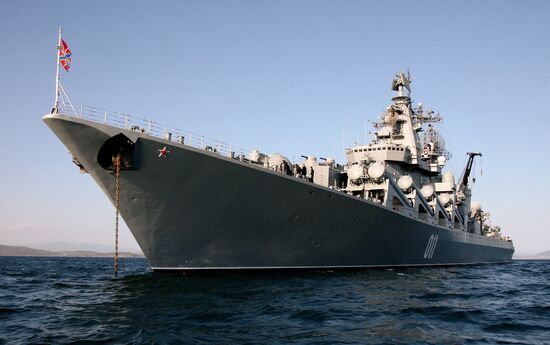 Guards' missile cruiser Varyag makes a trial sortie