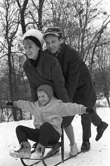 Gymnast Larisa Latynina with her family