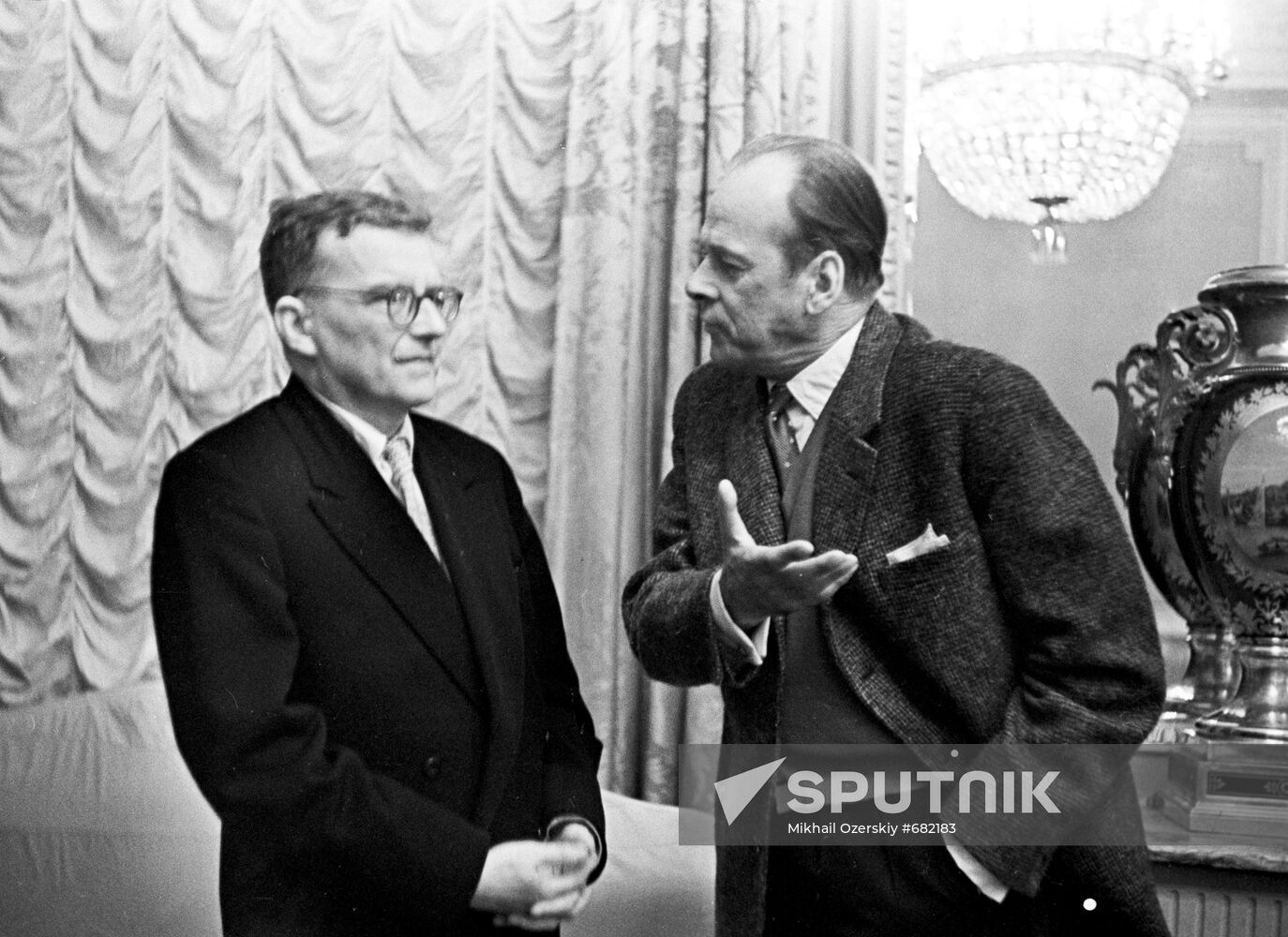 Composer Dmitry Shostakovich and actor Nikolai Cherkasov