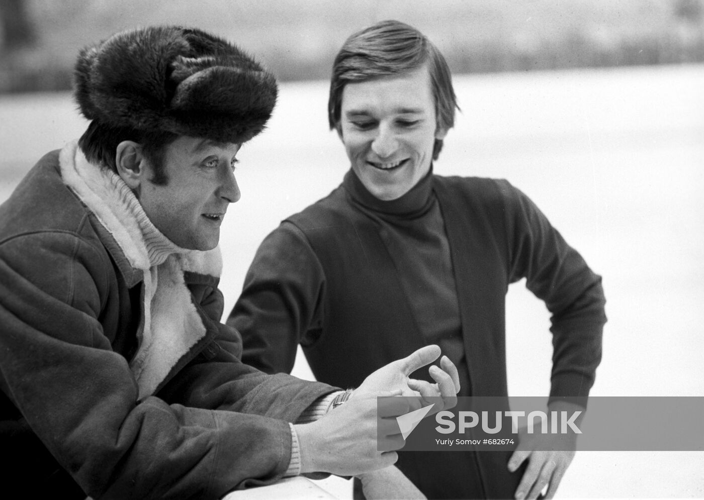 Yury Ovchinnikov and his coach Alexei Mishin