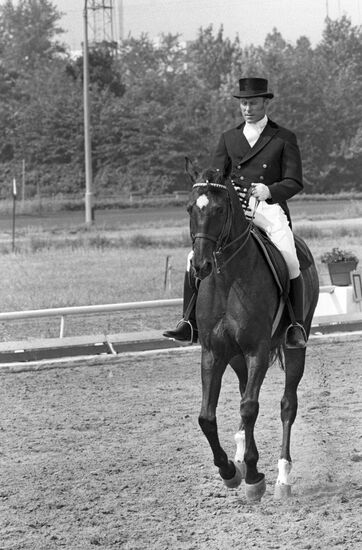 Horse-rider Ivan Kizimov on his horse Ikhor