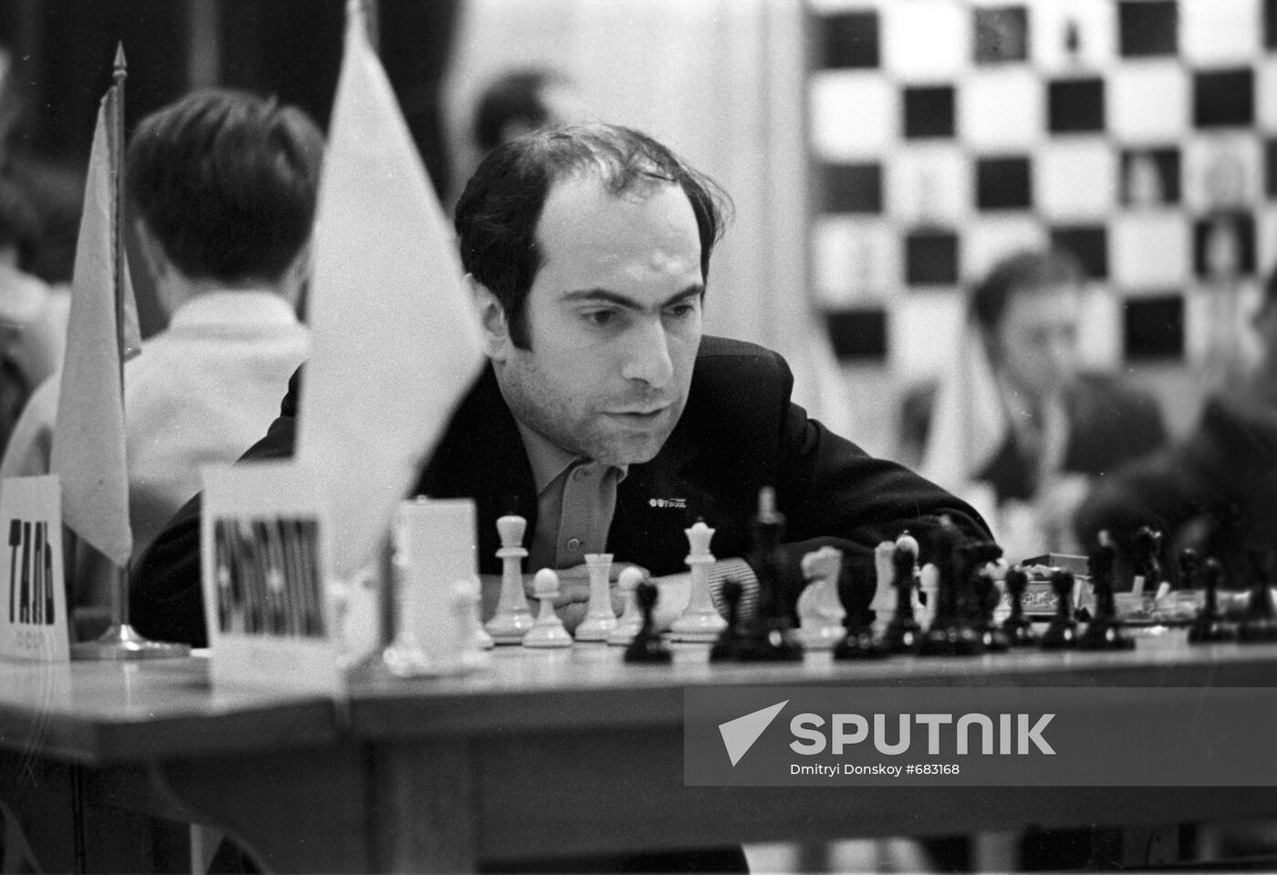 Grandmaster Mikhail Tal during match