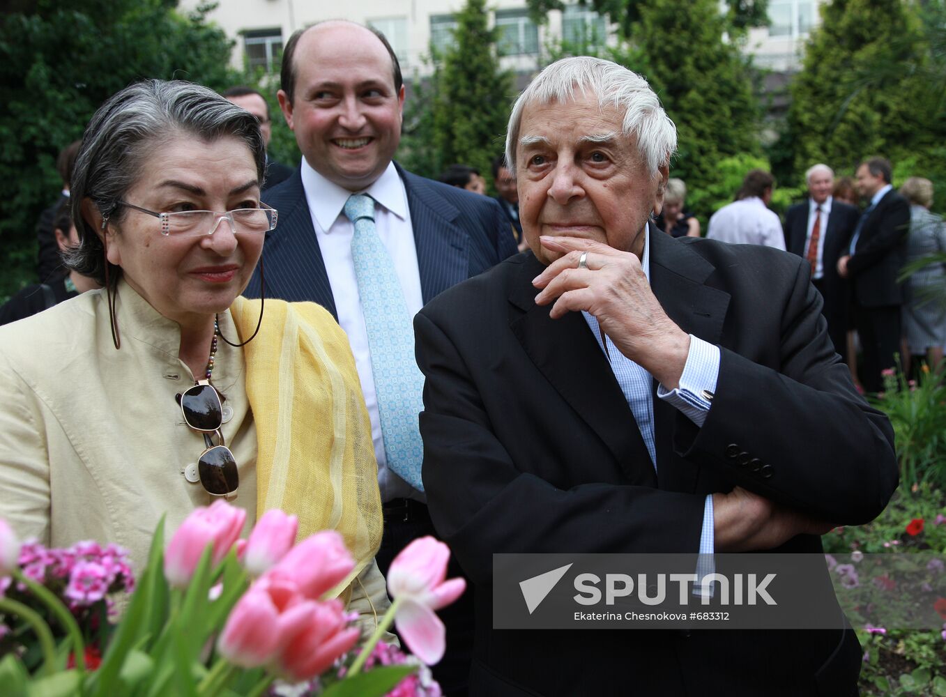 Yury Lyubimov with his wife Katalina