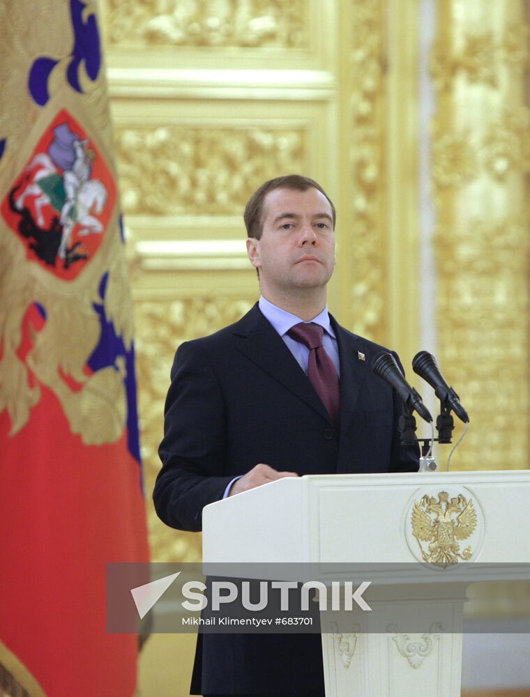 Dmitry Medvedev accepts ambassador credentials