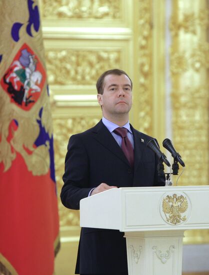 Dmitry Medvedev accepts ambassador credentials