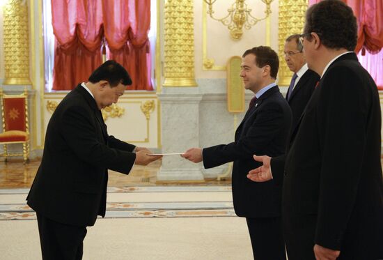 Dmitry Medvedev receives foreign ambassadors' credentials