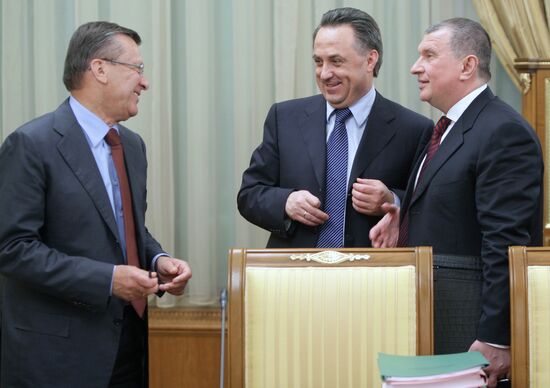 Viktor Zubkov, Vitaly Mutko and Igor Sechin