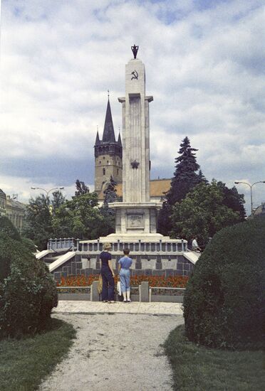 Obelisk to Soviet soldiers in Prešov, Czechoslovakia