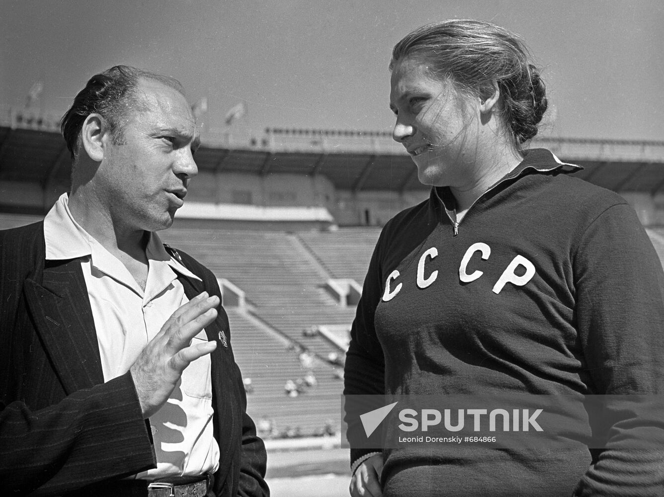 Athlete Tamara Press and coach Vitaly Alexeev