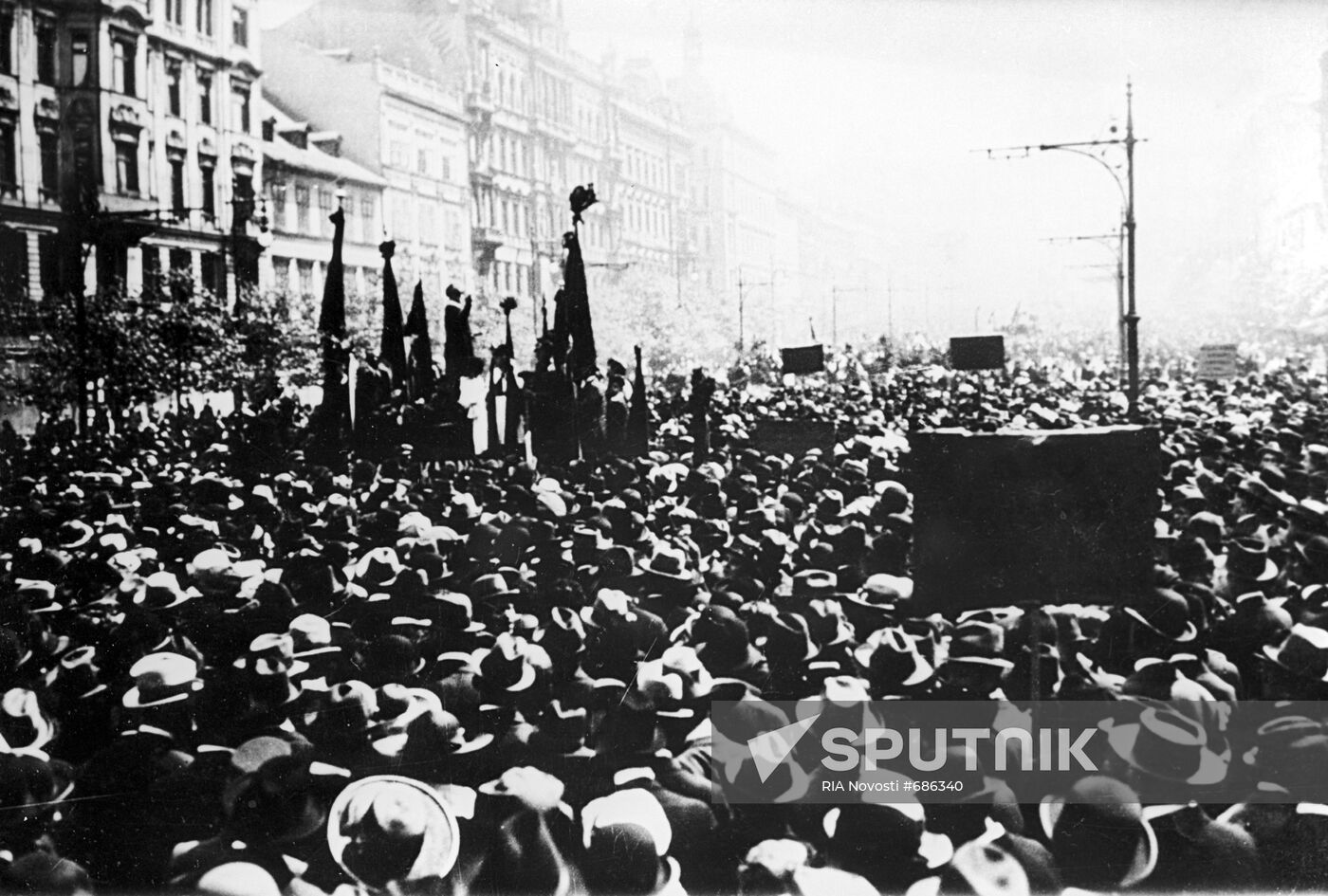 May Day demonstration in Prague, 1918