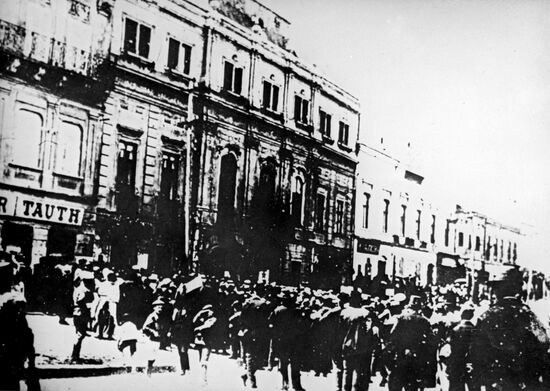 Workers go on rally, Prešov, June 16, 1919