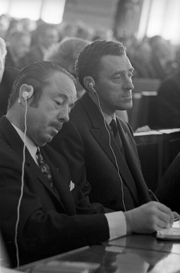 Arman Lanoux and Andre Stil at IV Congress of USSR Writers