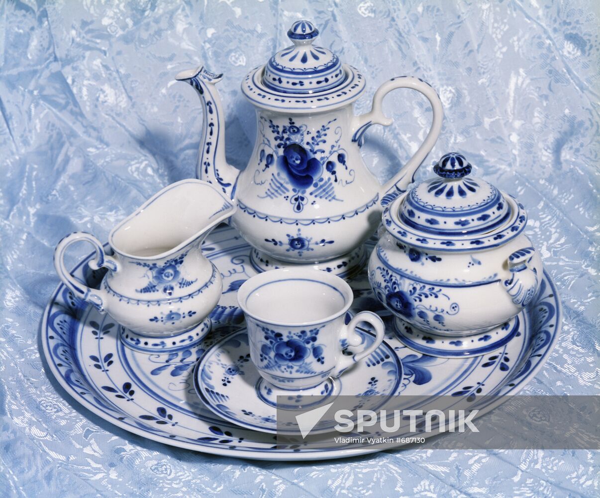 Gzhel coffee set "Maria"