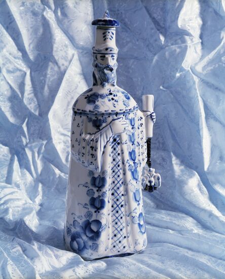Gzhel bottle for alcohol "Ambassador"
