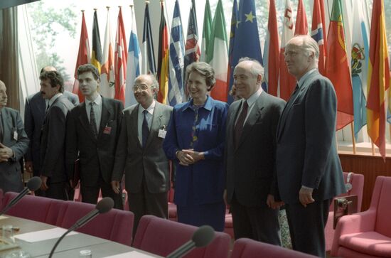 Mikhail Gorbachev visiting the Council of Europe in Strasbourg